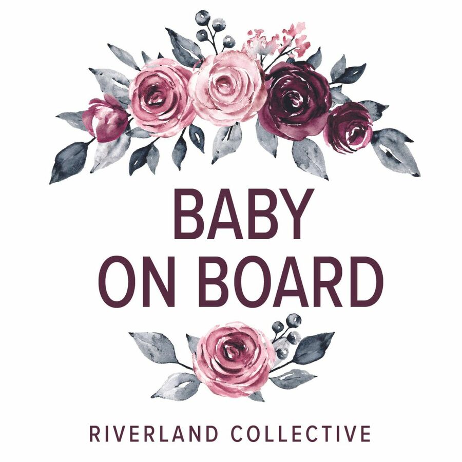 Baby On Board Sticker Vintage Rose